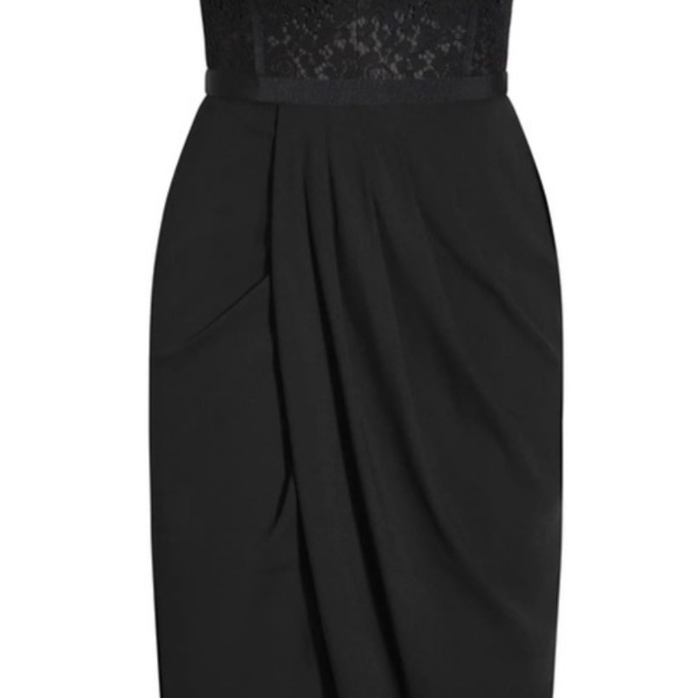 City Chic Black Lace Bodice Midi Dress